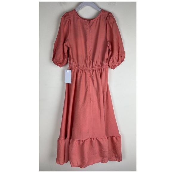 Joyfolie | Boho Peasant Prairie Cottagecore Cowgirl Gabriella Dress Salmon | 5 - Picture 11 of 16